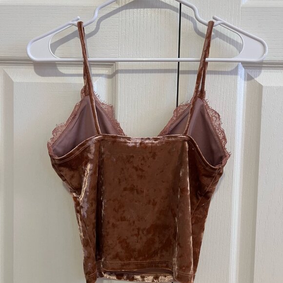 Forever 21 Velvet Tank Top - Copper / Pink - Picture 3 of 3